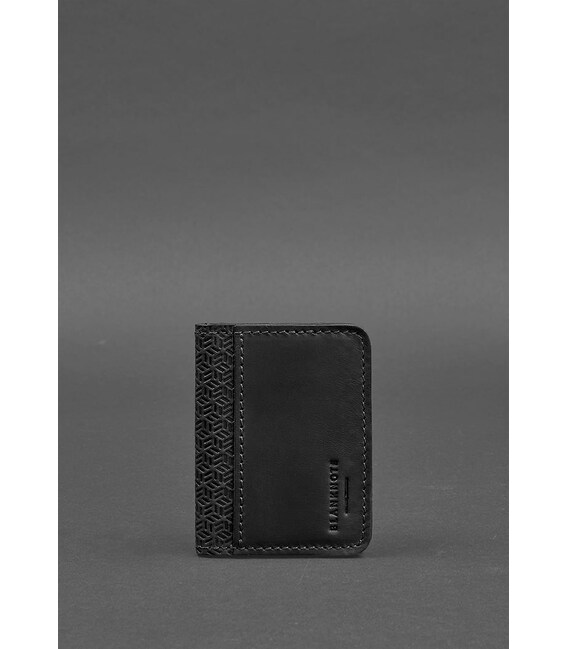 Шкіряна обкладинка для ID-паспорта і водійського повсідчення 4.0 Карбон чорна картинка, зображення, фото