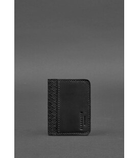 Шкіряна обкладинка для ID-паспорта і водійського повсідчення 4.0 Карбон чорна картинка, зображення, фото