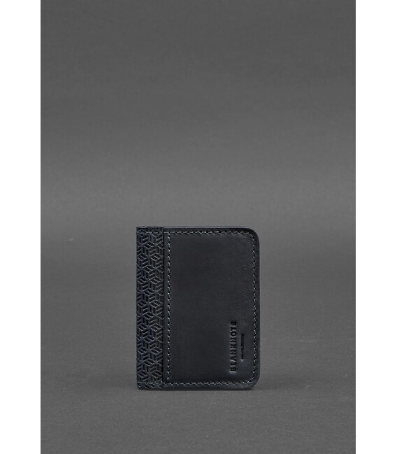 Мужская кожаная обложка для ID-паспорта и водительских прав 4.0 Карбон синяя фото, картинка, изображение