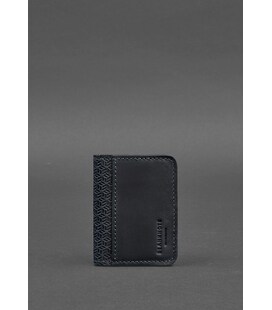 Шкіряна обкладинка для ID-паспорта і водійського повсідчення 4.0 Карбон синя картинка, зображення, фото