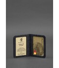 Мужская кожаная обложка для ID-паспорта и водительских прав 4.0 Карбон синяя картинка, изображение, фото