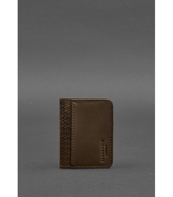 Мужская кожаная обложка для ID-паспорта и водительских прав 4.0 Карбон темно-коричневый Crazy Horse фото, картинка, изображение