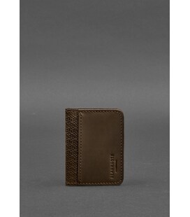 Шкіряна обкладинка для ID-паспорта і водійського повсідчення 4.0 Карбон темно-коричнева картинка, зображення, фото