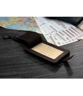 Шкіряна бірка для багажу Бланк-тег темно-коричнева Карбон картинка, зображення, фото