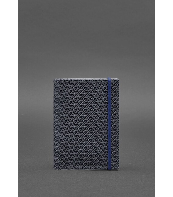 Кожаная обложка для паспорта 2.0 Карбон синяя фото, картинка, изображение