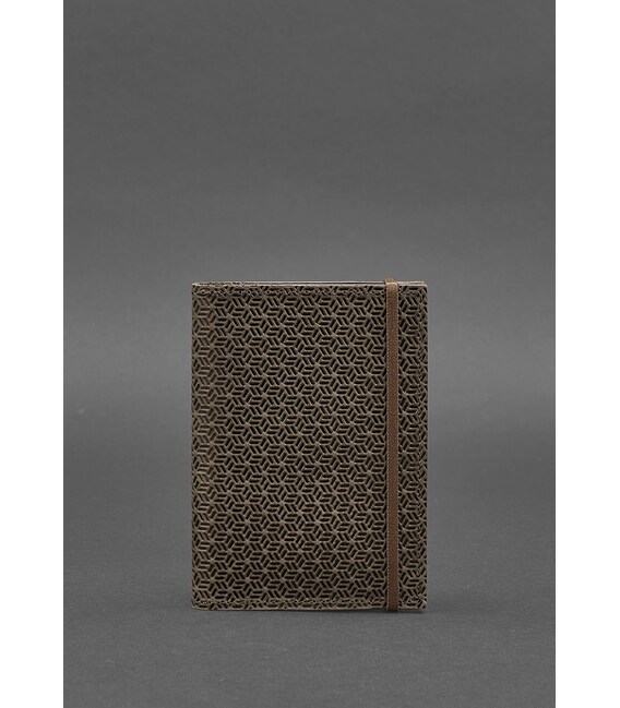 Шкіряна обкладинка для паспорта 2.0 Карбон темно-коричнева картинка, зображення, фото