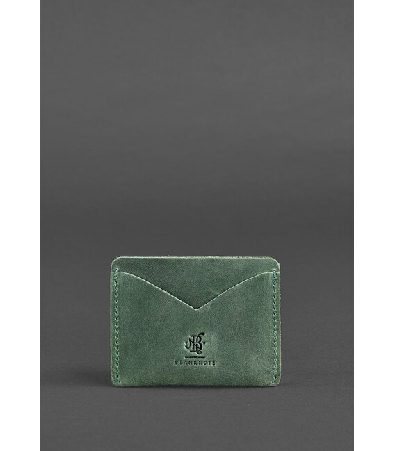 Шкіряна візитниця 5.0 зелена Crazy Horse картинка, зображення, фото