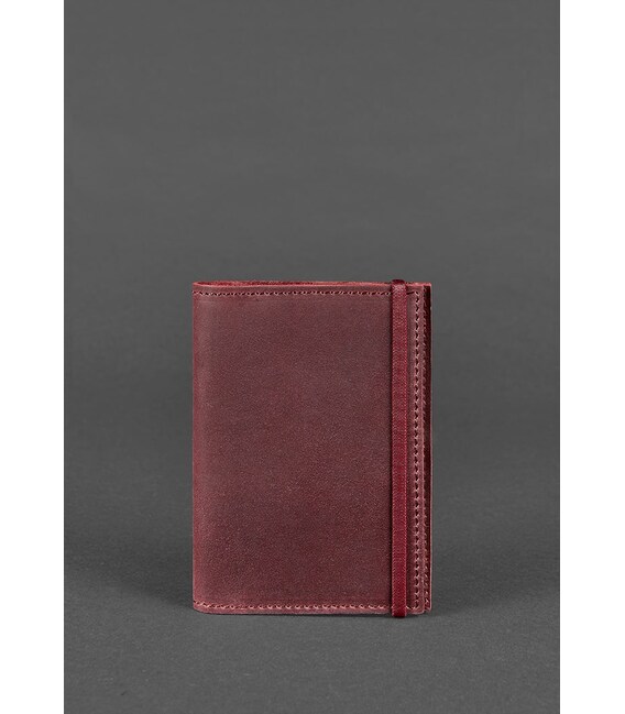 Шкіряна обкладинка для паспорта 1.0 бордова Crazy Horse картинка, зображення, фото