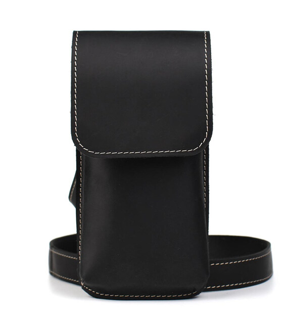 Шкіряна сумка чохол на пояс або через плече чорна TARWA RA-2093-3md картинка, зображення, фото