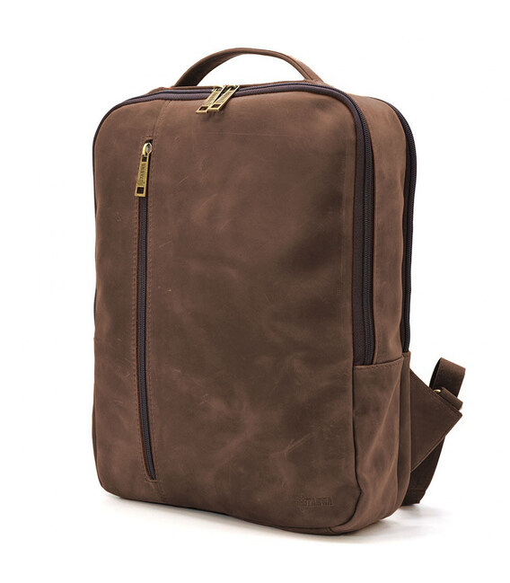 Шкіряний коричневий рюкзак TARWA RC-7287-3md кінська шкіра картинка, зображення, фото