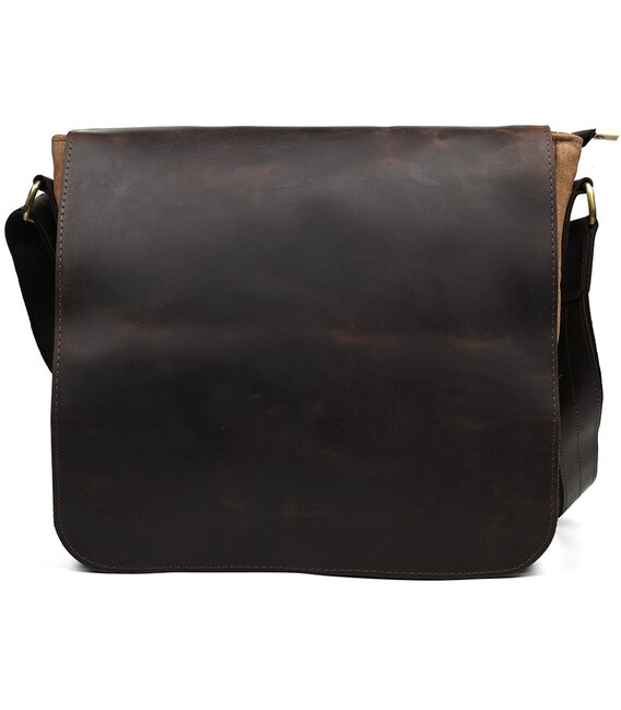 Сумка через плече розміру А4 з парусини та шкіри RCC-6601-3md TARWA фото, картинка, изображение