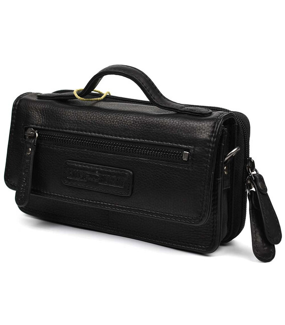 Чоловіча сумка барсетка Hill Burry HB3351A чорна фото, картинка, изображение