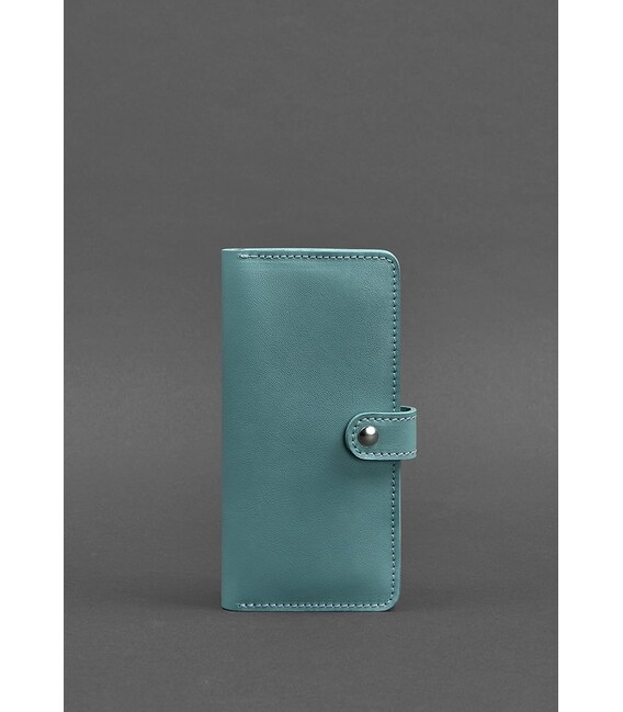 Кожаное женское портмоне 7.0 бирюзовое фото, картинка, изображение