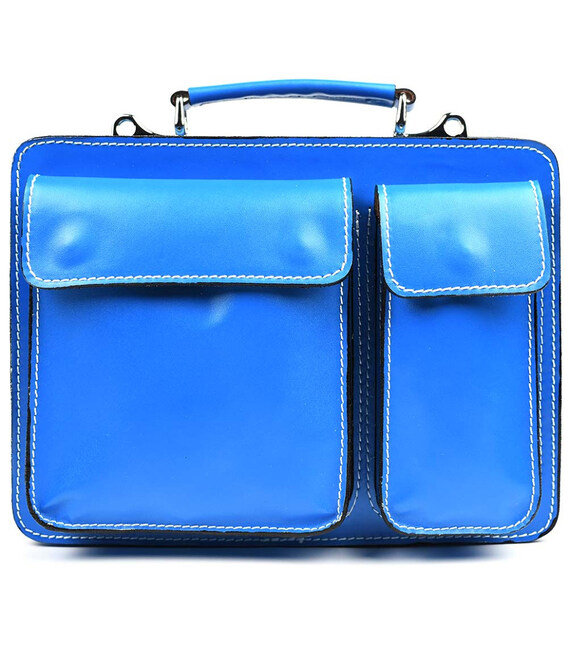 Жіночий портфель шкіряний Firenze FR7007K блакитний фото, картинка, изображение