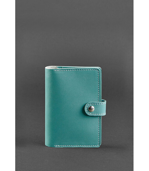 Кожаная обложка для паспорта 3.0 бирюзовая фото, картинка, изображение