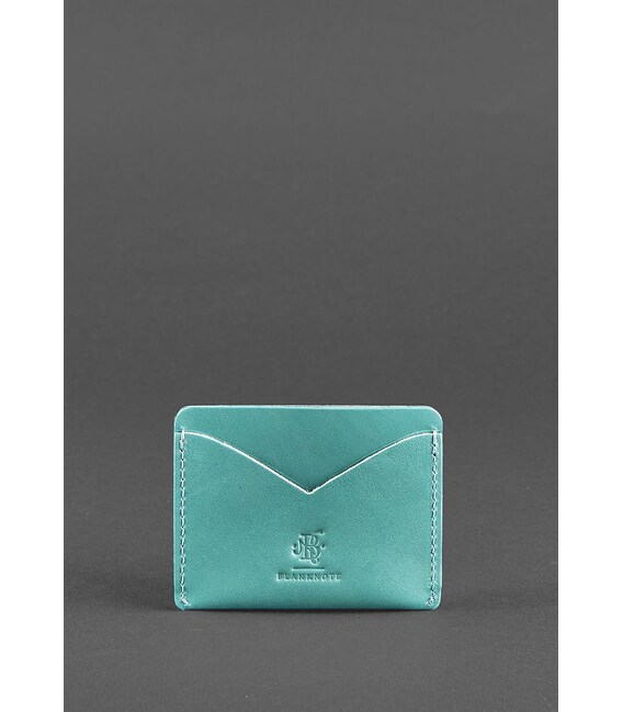 Жіноча шкіряна візитниця 5.0 бірюзоая картинка, зображення, фото