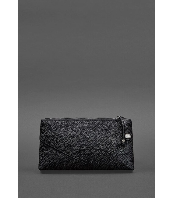 Жіноча шкіряна косметичка 1.0 чорна картинка, зображення, фото