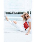 Кожаная женская сумка на пояс Spirit красная фото, картинка, изображение