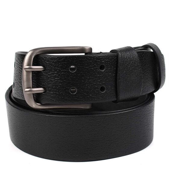 Ремінь зі шкіри буйвола на два язички LIMARY Lim-249A 40мм чорний картинка, зображення, фото