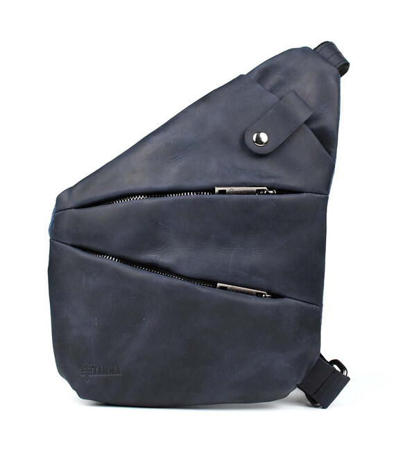 Чоловіча сумка-слінг через плече мікс канвасу та шкіри TARWA RKK-6402-3md фото, картинка, изображение