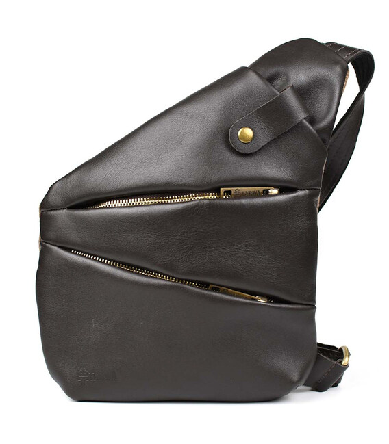 Чоловіча сумка-слінг через плече мікс канвасу та шкіри TARWA GCC-6402-3md фото, картинка, изображение