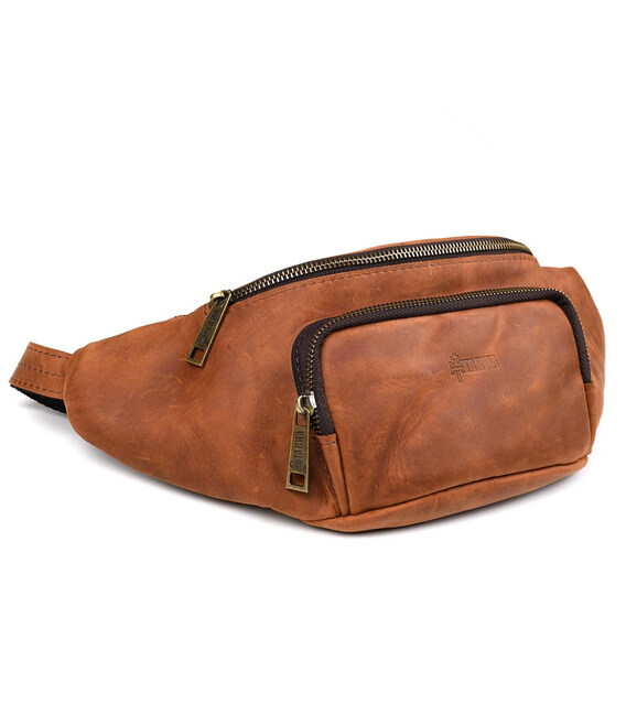 Стильна сумка на пояс бренду TARWA RB-3079-4lx у коньячному crazy horse фото, картинка, изображение