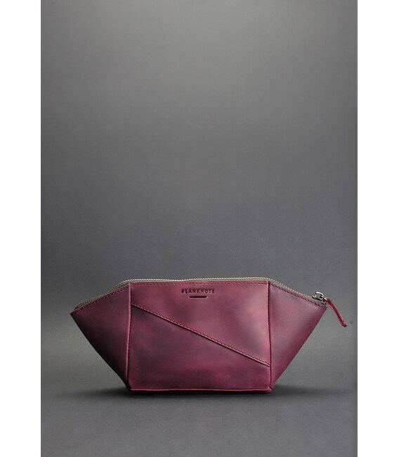 Женская кожаная косметичка 2.0 бордовая Crazy Horse фото, картинка, изображение