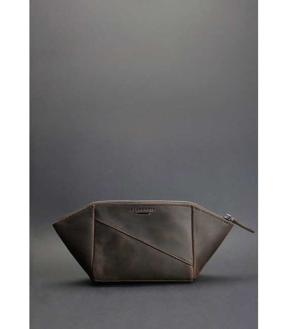 Жіноча шкіряна косметичка 2.0 темно-коричнева Crazy Horse картинка, зображення, фото