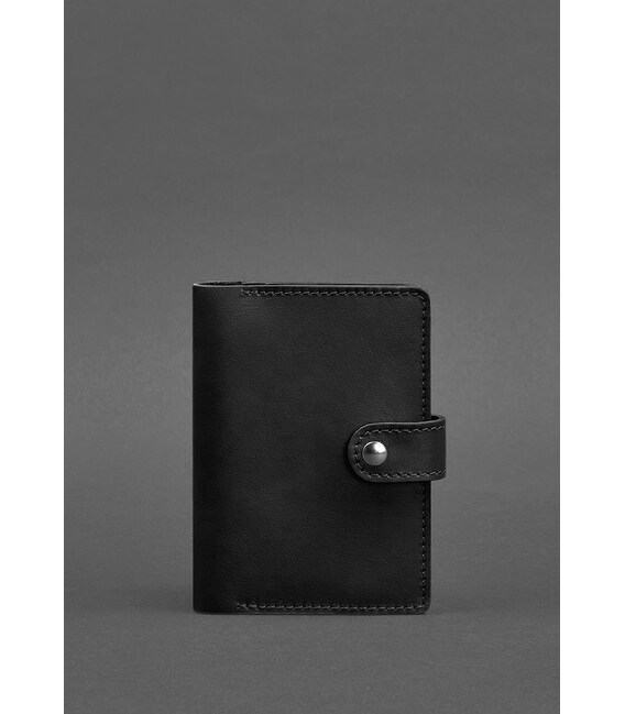 Шкіряна обкладинка для паспорта 3.0 чорна картинка, зображення, фото