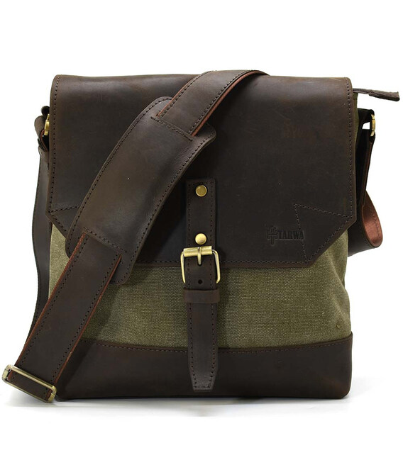 Сумка-месенджер через плече з канвасу та шкіри RH-1307-4lx TARWA фото, картинка, изображение