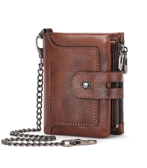 Чоловічий гаманець розкладний коричневий з ланцюжком TW230C Bull картинка, зображення, фото