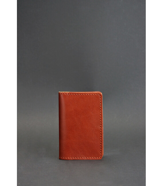 Кожаный кард-кейс (визитница) 6.0 светло-коричневый фото, картинка, изображение