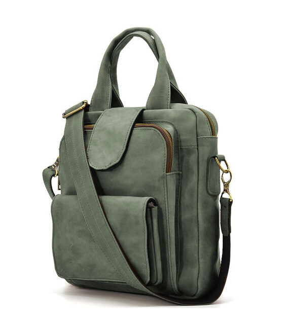 Вертикальна чоловіча сумка RЕ-7266-3md TARWA зелена фото, картинка, изображение