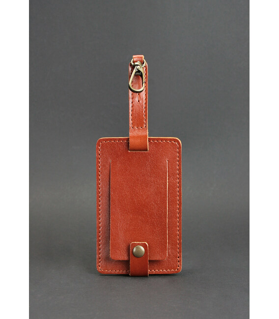 Кожаная бирка для багажа Бланк-тэг светло-коричневая фото, картинка, изображение