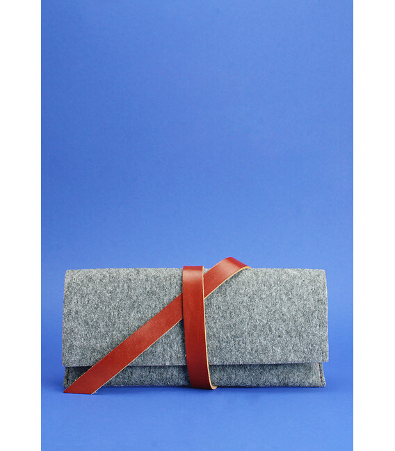 Тревел-кейс 1.0 из фетра с коричневыми кожаными вставками фото, картинка, изображение