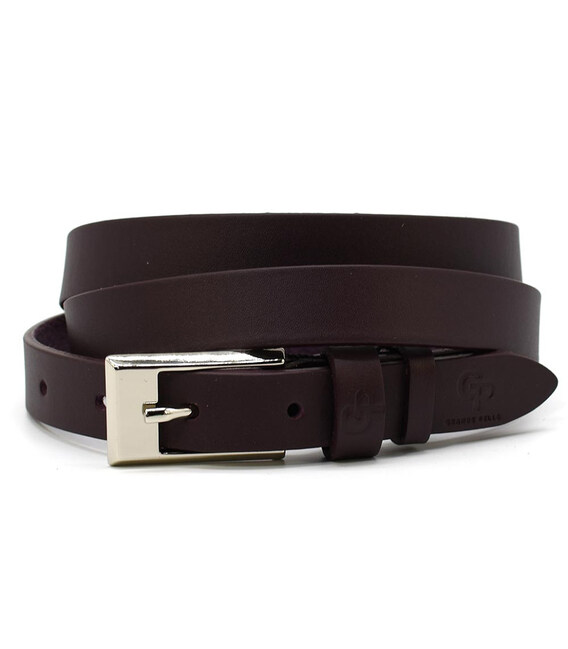 Ремінь жіночий тонкий Grande Pelle 26130030033 у кольорі марсала. картинка, зображення, фото