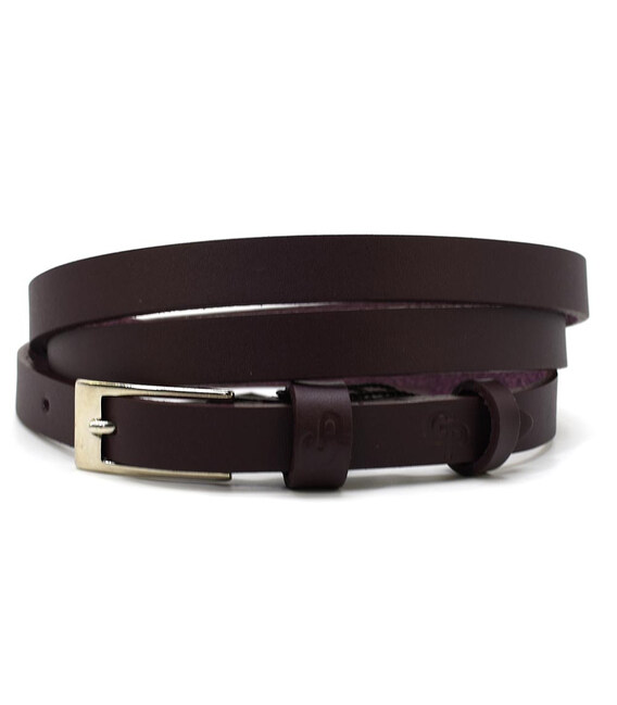 Ремінь жіночий тонкий Grande Pelle 1612050033 у кольорі марсала. картинка, зображення, фото