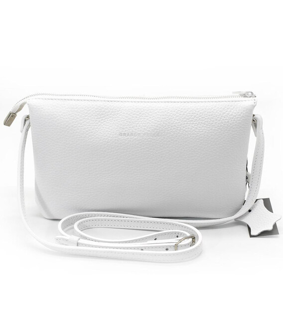 Жіночий клатч з ремінцем через плече, білий Grande Pelle 70570201 картинка, зображення, фото