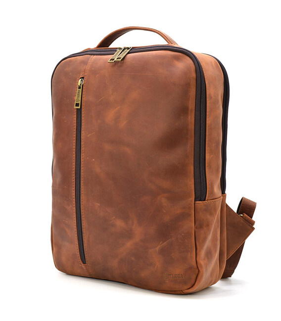 Шкіряний чоловічий рюкзак коньячний TARWA RB-7287-3md кінська шкіра фото, картинка, изображение