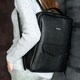 Кожаный женский городской рюкзак на молнии Cooper черный фото