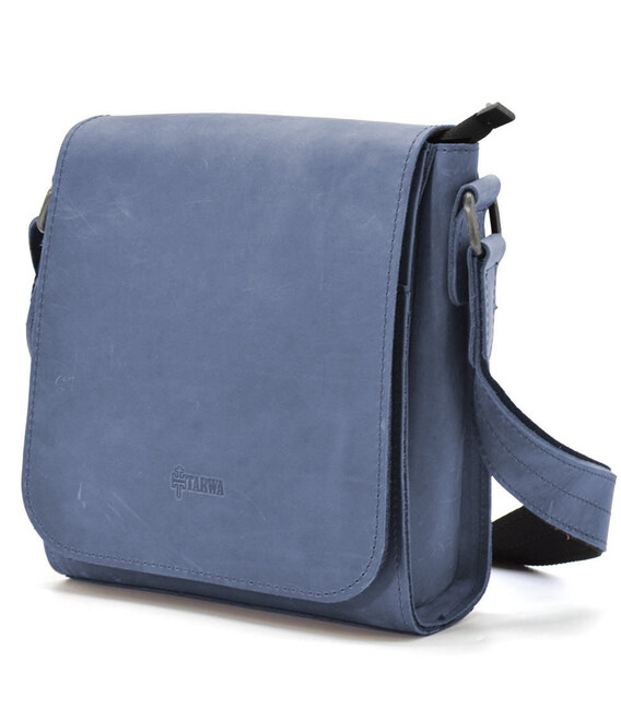 Чоловіча сумка шкіряна через плече RK-30271-3md TARWA синя фото, картинка, изображение
