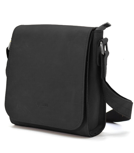 Чоловіча сумка шкіряна через плече RA-30271-3md TARWA чорна фото, картинка, изображение
