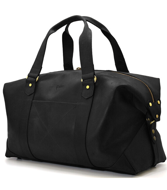 Шкіряна дорожня спортивна сумка тревел TARWA RA-0320-4lx чорна картинка, зображення, фото