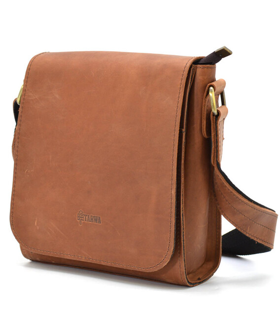 Чоловіча сумка шкіряна через плече RB-30271-3md TARWA коньячна фото, картинка, изображение