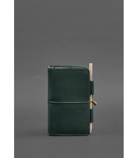 Кожаный блокнот (Софт-бук) 3.0 зеленый Crazy Horse фото, картинка, изображение