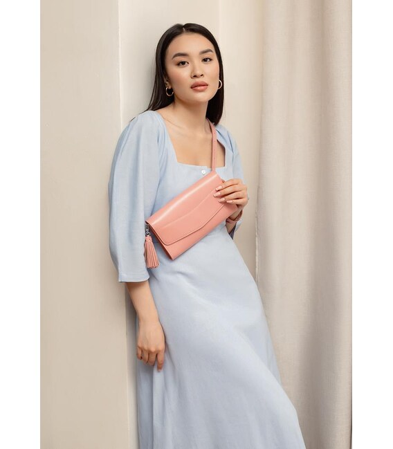 Кожаная женская сумка Элис розовая фото, картинка, изображение