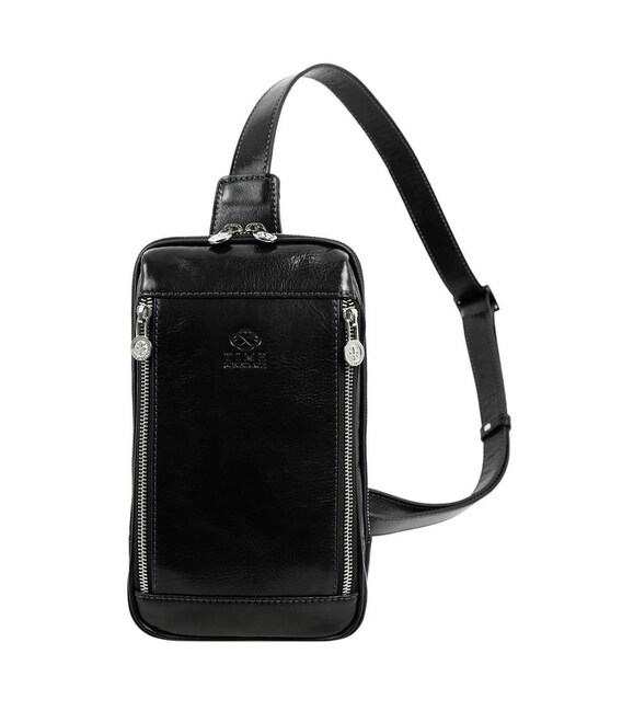 Сумка нагрудна, слінг, рюкзак на одне плече - Kim - чорна Time Resistance 5221701 фото, картинка, изображение