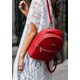 Кожаный женский мини-рюкзак Kylie красный фото