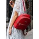 Кожаный женский мини-рюкзак Kylie красный фото