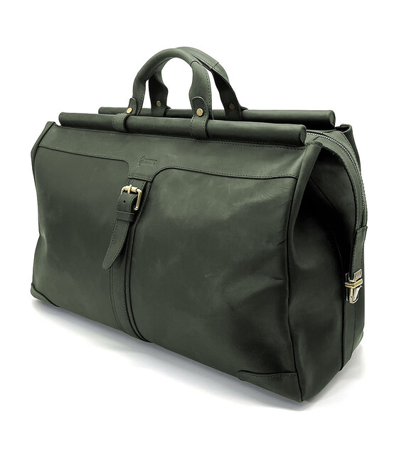 Саквояж великий із натуральної кінської шкіри RE-1403-4lx TARWA зелений фото, картинка, изображение